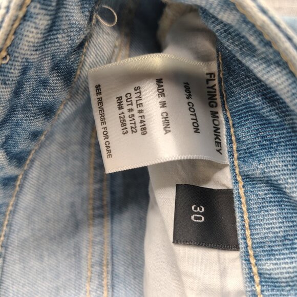 Flying Monkey Jeans Womens Size 30 Blue Best Part Super High Rise Rigid Straight - Picture 3 of 12